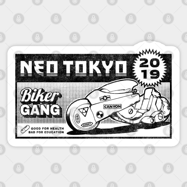 Neo Tokyo Kaneda Bike The Capsules Biker Gang Sticker by VerydudeShirt